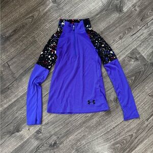 Under Armour youth Vibrant Purple Long Sleeve quarter zip